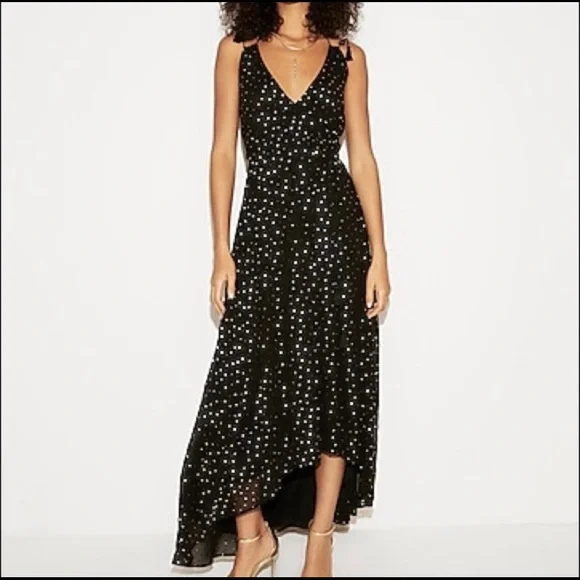 slim fit dress slacks Mavis Midi Dress in Black Shibori Gold